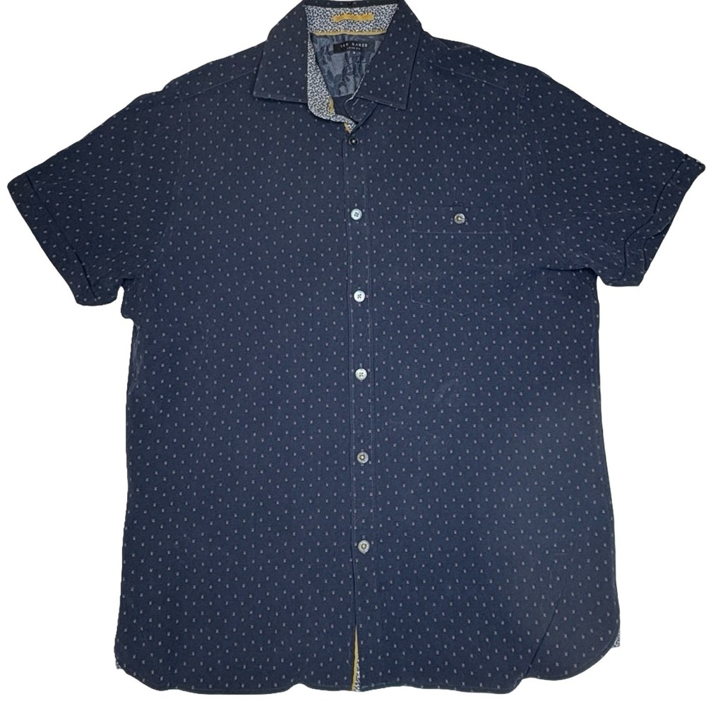 Ted Baker London Men's Button Down Shirt Sz 3 (M Standard) Preppy Tailored - Picture 1 of 7